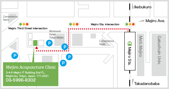 mejiro acupuncture clinic tokyo map