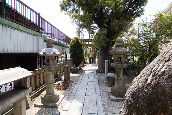 石神社参道と境内